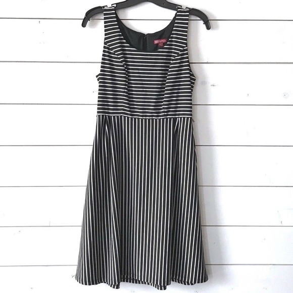 Merona Dresses & Skirts - Merona Black White Striped Sleeveless Dress